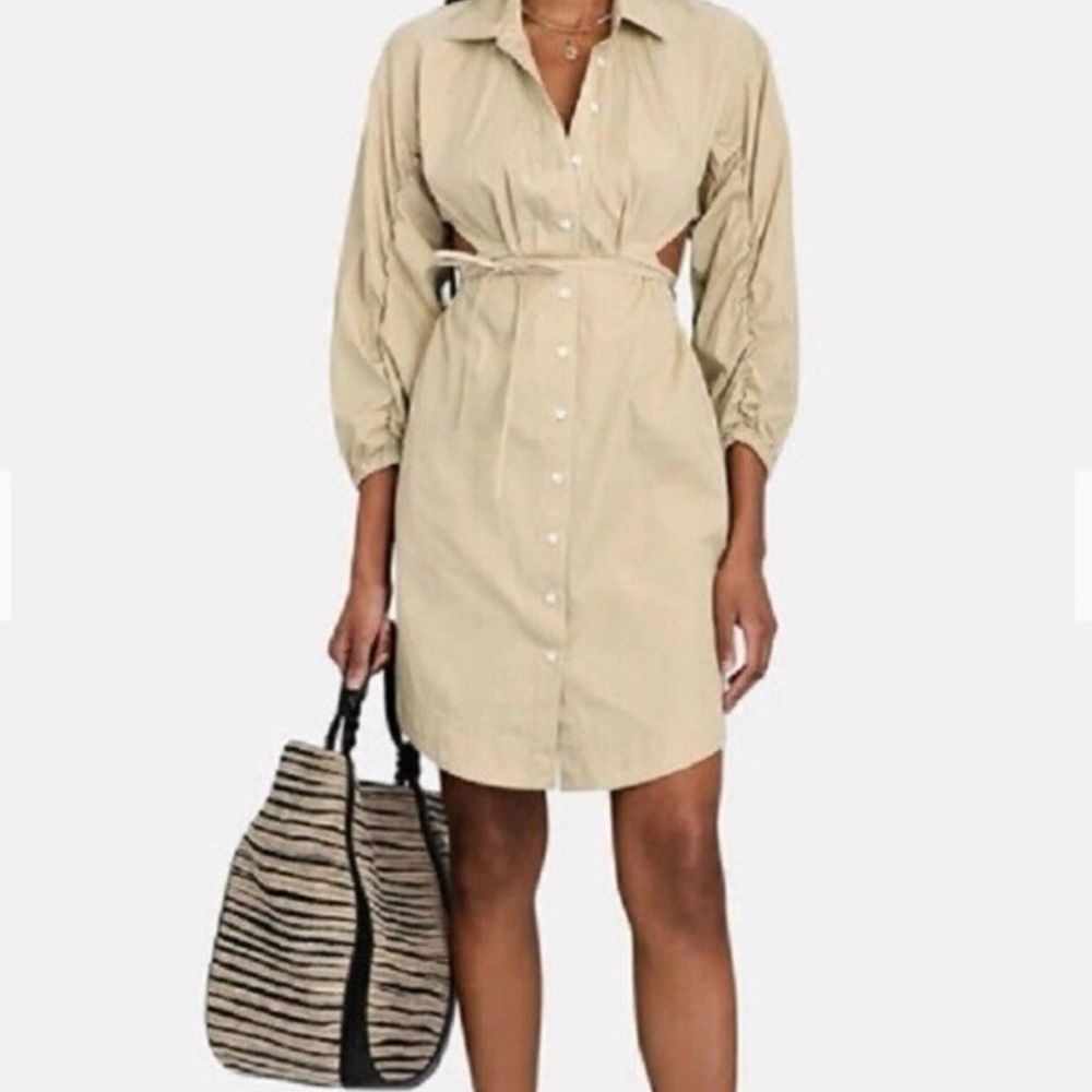 10 Crosby Derek Lam Beige Long Sleeve Dress
